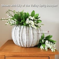Image of Ceramic Round Textured Vase Stone Look Pumpkin Style Planter Home Decor Lorenzo