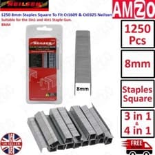 Image of Neilsen 1250 Piece 8 mm Square / Flat Staples ( 1.2 x 8mm x 11.3 mm )