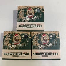 Image of 3-Pack Dr. Squatch Christmas Limited Edition SNOWY PINE TAR Natural Soap 5oz Ea.