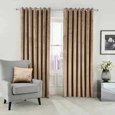 Image of Luxury Velvet Curtains PAIR of Blackout Eyelet Ring Top Fully Lined Ready Made