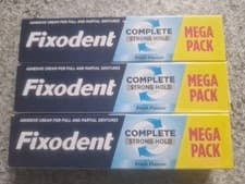 Image of 3 x FIXODENT COMPLETE DENTURE ADHESIVE CREAM 70g - FREE DELIVERY.