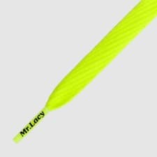 Image of Mr Lacy Flatties Neon Lime yellow, Flat shoelaces Premium Quality-Classic 130 cm