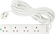 Image of PRO ELEC 4-Gang Surge Protected Extension Lead, 10M, White