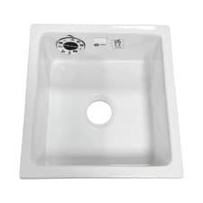 Image of Ceramic Kitchen Sink Inset Undermount Single Bowl White Carron Phoenix Waterford