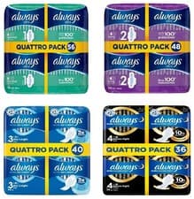 Image of Always Ultra Night Long Normal Sanitary Towels Pads With Wings 36 40 48 56 Pack