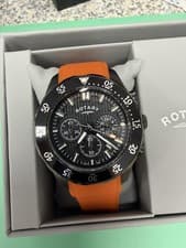 Image of New Mens/ Gents Rotary Quartz Chronograph Black PVD Plated GS00647/04 (no box)