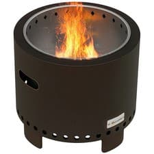 Image of Outsunny 45cm Smokeless Wood Burning Firepit Metal Fire Pit, Black
