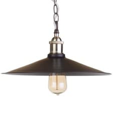 Image of Litecraft Ceiling Pendant Industrial Style E27 1 Light - Bronze, Black Clearance