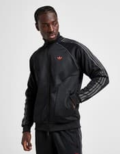 Image of Adidas Originals Terrace Track Top Black/Red-ALL SIZES-New-Genuine-RRP £70