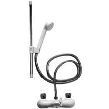 Image of Croydex Bath Shower Mixer Set, White, 1.5m Hose Length, Shower Kit With Rail