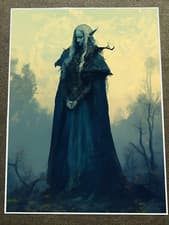 Image of Elven Maiden in Forest Veil with Tranquil Aura Poster 18x24in