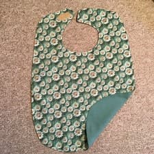 Image of Adult bib, short, double sided, hand made in 3D effect daisy fabric