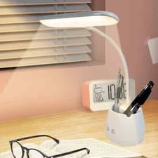 Image of LED Desk Lamp Touch Control USB Charging Table Light with Pen & Phone Holder