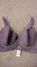 Image of 36E BOUX AVENUE UNDERWIRED HEATHER DECO LACE PLUNGE BRA BNWOT