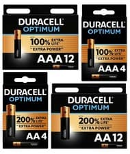 Image of DURACELL OPTIMUM AA & AAA BATTERIES EXTRA POWER ALKALINE LR03, LR6 LONG EXPIRY