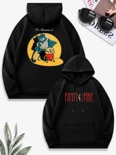 Image of Adventure Time Graphic Hooded Sweatshirt - Finn & Jake Print Pullover Unisex