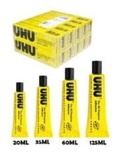 Image of UHU ALL PURPOSE ADHESIVE GLUE 20ML / 35ML / 60 ML / 125 ML STRONG CLEAR
