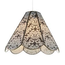 Image of Classic Traditional White Floral Glass Pendant Ceiling Lighting Shade by Happ...