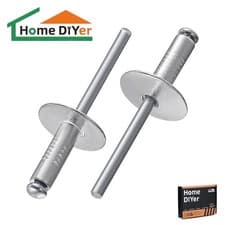 Image of EXTRA LARGE FLANGE HEAD POP RIVETS OPEN BLIND ALUMINIUM/STEEL 3.2mm 4.0mm 4.8mmØ