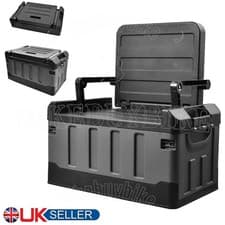 Image of 2-in-1 Collapsible Car Boot Foldable Organiser Tidy Storage Box Container Seat
