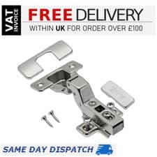 Image of KITCHEN CABINET/CUPBOARD CONCEALED 35mm SOFT CLOSE DOOR  HINGE (Inset) 