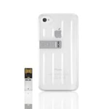 Image of VEHO SAEM S7 WHITE APPLE IPHONE 4/4S CASE COVER + 8GB USB MEMORY DRIVE STICK
