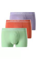 Image of Emporio Armani 3 Pack Trunks Stretch Cotton - Violet/Green/Orange