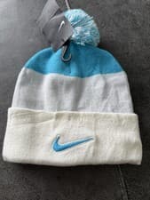 Image of Nike Beanie Bobble Hat Youth Unisex White Blue
