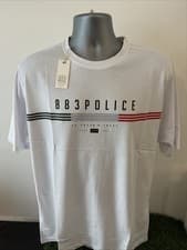 Image of 883Police Men's T-Shirt Size XL White Short Sleeves Brand New With Tags