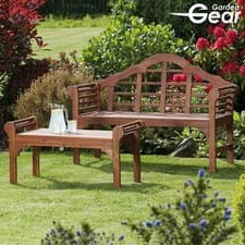 Image of Garden Gear Lutyens Style Bench or Table Solid Acacia Hardwood Patio Furniture