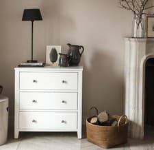 Image of White Chest of Drawers 3 Drawer Modern Assembled Brooklyn Bedroom Furniture