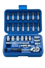 Image of Blue Spot 01525 26 Pc Metric 1/4''D Socket & Bit Set 5-13mm Metric 72T Ratchet