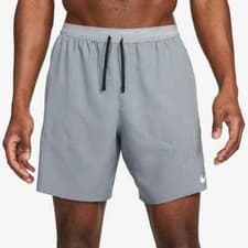 Image of Nike Mens Shorts Dri-FIT Stride 7" 2 In 1 Running Grey Gym Cycling All Sizes