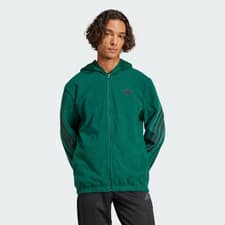 Image of ADIDAS Future Icons 3 Stripes Polar Fleece Full-zip Hoodie Green Size S NEW