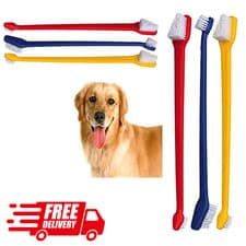 Image of 1 x Double Ended Dog Cat Dental Oral Care Toothbrush Pet Grooming Tool