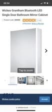 Image of Wickes Grantham Bluetooth LED Single Door Bathroom Mirror Cabinet