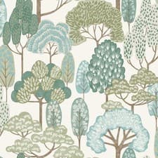 Image of Happy Trees Teal Wallpaper Grandeco LD2109 Grandeco Forest Look