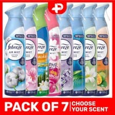 Image of Febreze Air Freshener Odour Eliminator Home & Office Air Mist Sprays Pack of 7