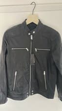 Image of DIESEL L-Boy 0TAH Medium -Men's Leather Jacket in bomber style.