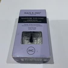Image of NAILS INC VEGAN NAILPURE LONGWEAR TOP COAT CLEAR NAIL POLISH 14ml