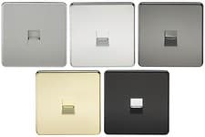 Image of Knightsbridge Screwless Telephone Extension Secondary Wall Single Socket Plate