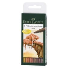 Image of Faber-Castell Pitt Artist Pen Terra 6 Piece Set FC167106