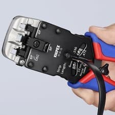 Image of KNIPEX 8" Crimping Pliers for Western Plugs, Plastic Grip