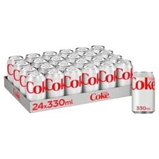 Image of Diet Coke Can Cola, Tray 330 ml (Pack of 24)