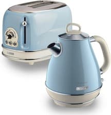 Image of Ariete Vintage/Retro Style Jug Kettle and Toaster Pack - Blue AR5515, AR6905