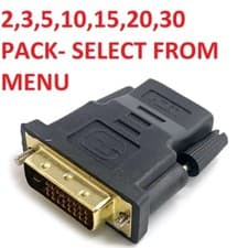 Image of HDMI FEMALE TO DVI-D (24+1) MALE GOLD SOCKET ADAPTOR ADAPTER CONVERTER JOINER
