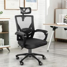 Image of JL Comfurni Desk Chair Reclining Swivel Mesh Chair Ergonomic Executive High Back