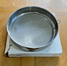 Image of 12 inches stainless steel, flour sieve, baking, pastry, kitchen, cooking, pizza