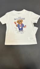 Image of Ralph LAUREN BABY BOYS POLO BEAR T SHIRTS IN WHITE 100% cotton