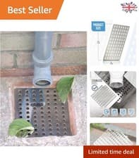 Image of 2-Pack 15x15 cm Rustproof Stainless Steel Swirl Drain Covers - Stylish Safety